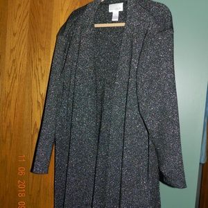 Susan Graver Black with Glittery Silver Cardigan